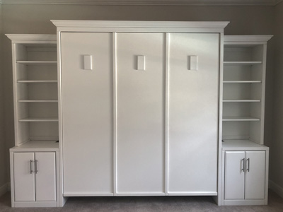 Custom Savona Vertical Murphy Wall Bed with Side Cabinets