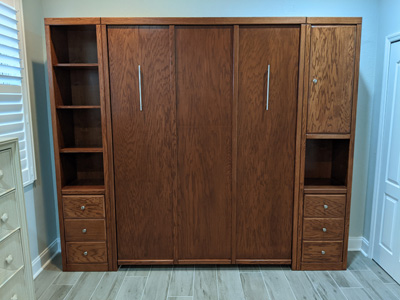 Savona Style Murphy Wall Bed with Custom Nightstand Pier Cabinets
