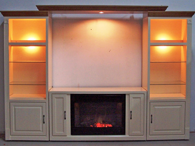 Traditional Style Entertainment Media Center with Fireplace