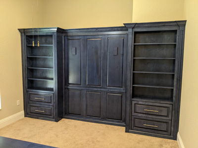 Custom Traditional Murphy Wall Bed 3 Piece Group with Side Cabinets<