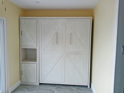 Mission Shaker Style Barn Door Vertical Murphy Wall Bed with Nightstand Side Cabinet/></a>
                <a href=