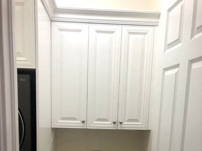 Laundry Room Cabinets Traditional Style Solid Bright White on Birch Wood