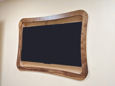 Frame for Wall Mounted TV / Monitor / Screen Shown in Natural Stain on Walnut
