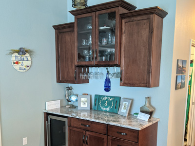 Dry Bar Mission Style shown in Rosewood on Maple Hardwood
