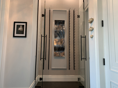 Custom Wall Display Plaque for Art - Support Frame and Backer shown in Gray Screen on Maple