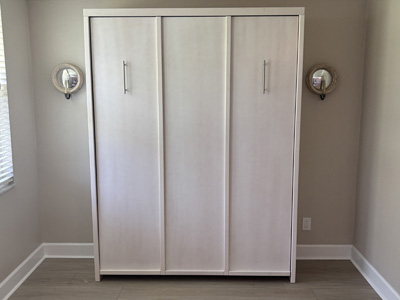 Savona Queen Vertical Murphy Wall Bed with 2 Vertical Face Trims shown in Whitewash on Maple – 66”w x 87”h x 20”d /></a>
                <a href=